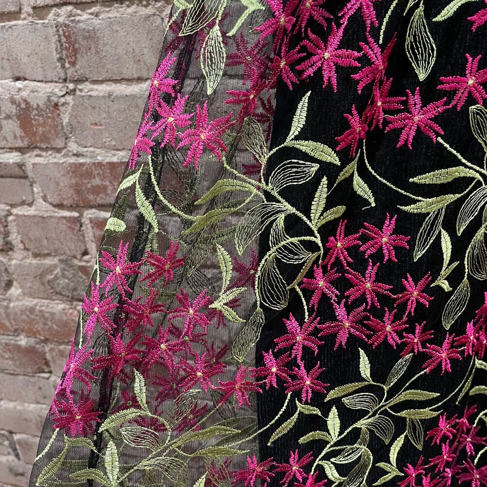 NWOT Lulu's Divine Delight Black Floral Embroidered Maxi Dress Size XS - Picture 7 of 10